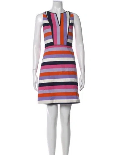 Pre-owned Kate Spade Striped Mini Dress In Multi