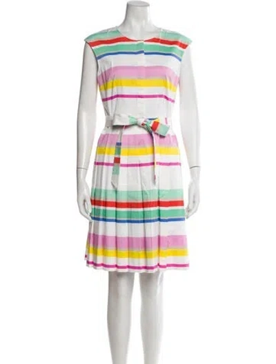 Pre-owned Kate Spade Striped Mini Dress In Neutral
