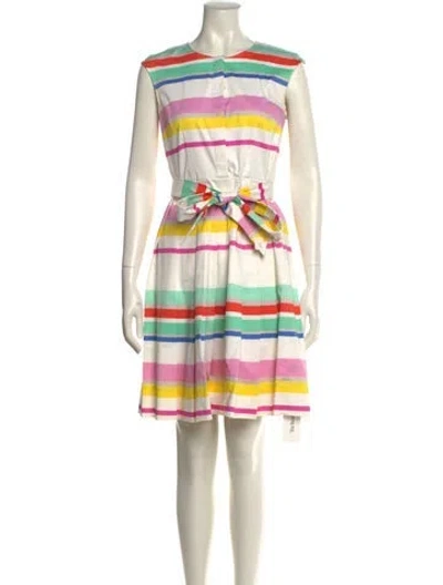 Pre-owned Kate Spade Striped Mini Dress In Neutral