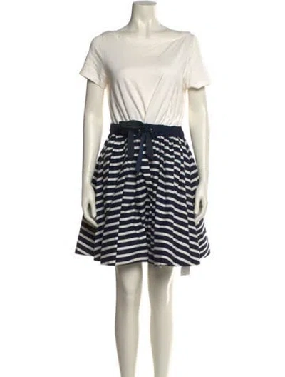 Pre-owned Kate Spade Striped Mini Dress In Neutral
