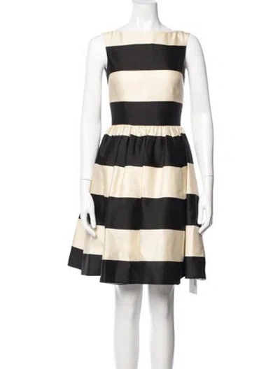 Pre-owned Kate Spade Striped Mini Dress In Neutral