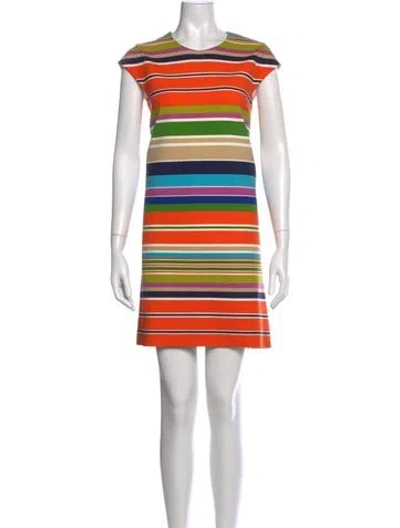 Pre-owned Kate Spade Striped Mini Dress In Orange