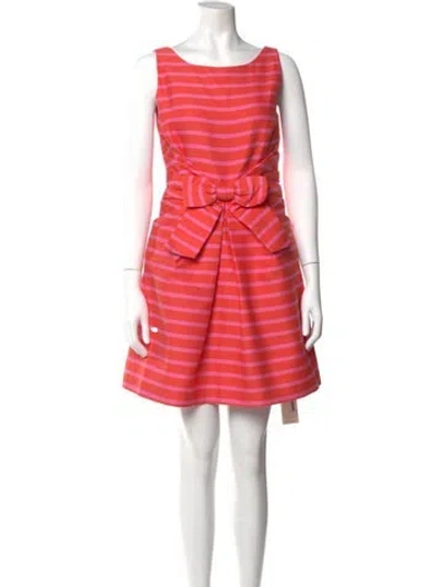 Pre-owned Kate Spade Striped Mini Dress In Red