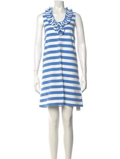 Pre-owned Kate Spade Striped Mini Dress W/ Tags In Blue