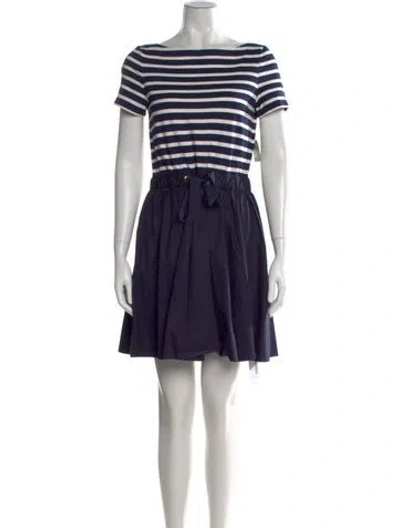 Pre-owned Kate Spade Striped Mini Dress W/ Tags In Blue