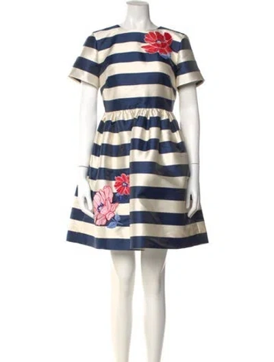 Pre-owned Kate Spade Striped Mini Dress W/ Tags In Neutral