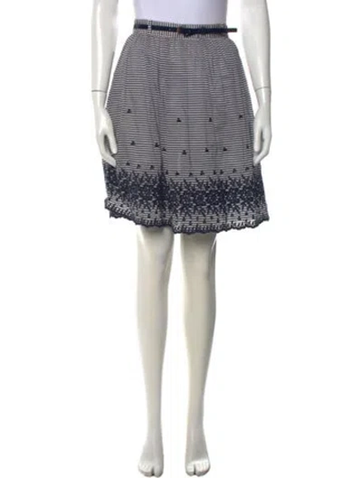 Pre-owned Kate Spade Striped Mini Skirt In Blue