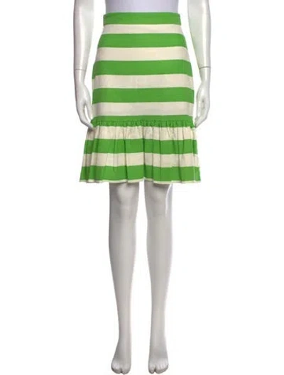 Pre-owned Kate Spade Striped Mini Skirt In Green