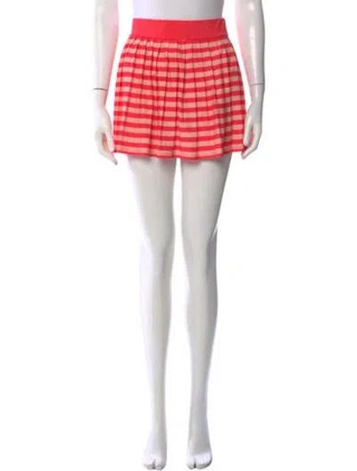 Pre-owned Kate Spade Striped Mini Skirt In Pink