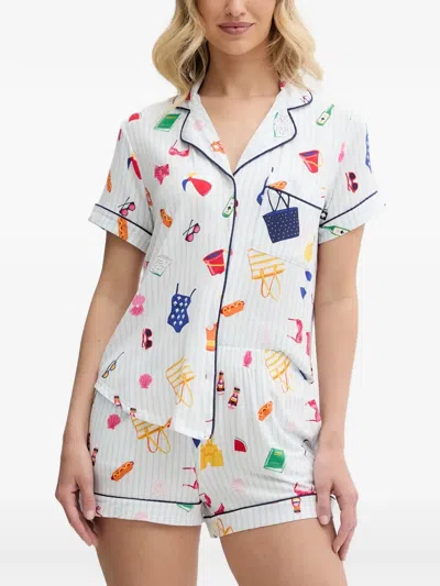 Kate Spade Striped Pajama In White