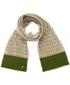 Kate Spade Striped Ribbed Scarf In Green