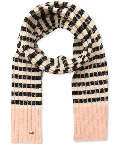 KATE SPADE STRIPED RIBBED SCARF