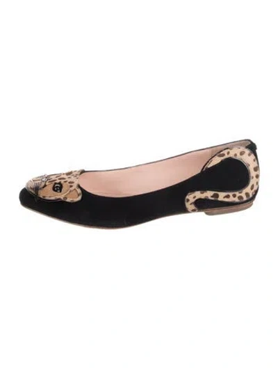 Pre-owned Kate Spade Suede Animal Print Ballet Flats In Multicolor