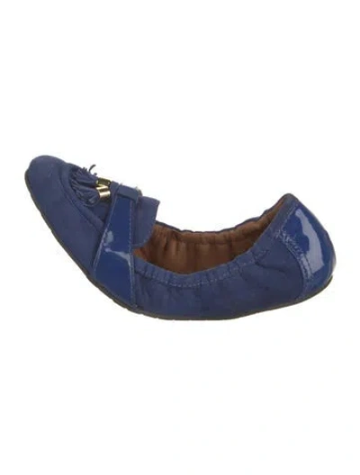 Pre-owned Kate Spade Suede Ballet Flats In Blue