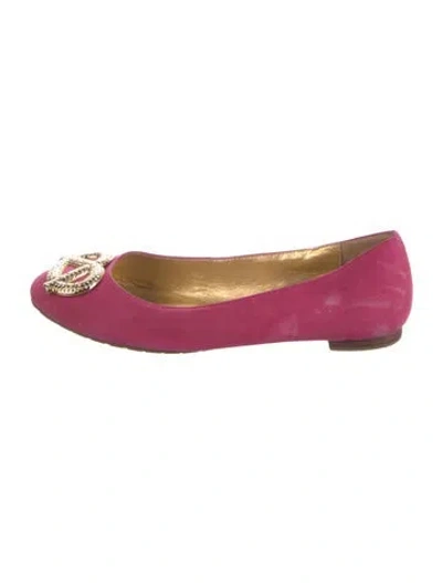 Pre-owned Kate Spade Suede Ballet Flats In Pink
