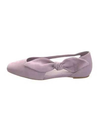Pre-owned Kate Spade Suede Ballet Flats In Purple