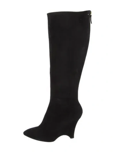 Pre-owned Kate Spade Suede Boots In Black