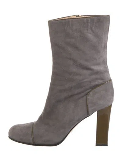 Pre-owned Kate Spade Suede Boots In Gray