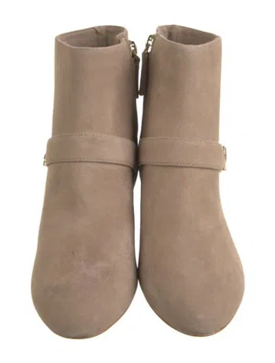 Pre-owned Kate Spade Suede Boots In Neutral