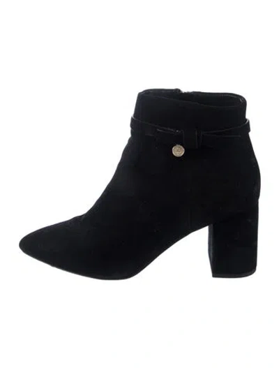 Pre-owned Kate Spade Suede Bow Accents Boots In Black