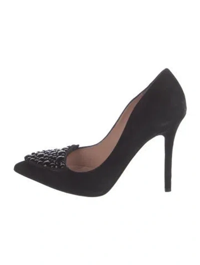 Pre-owned Kate Spade Suede Bow Accents Pumps In Black