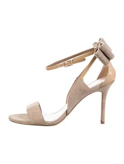 Pre-owned Kate Spade Suede Bow Accents Sandals In Brown