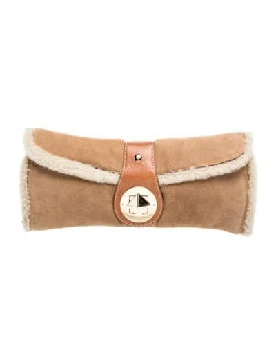 Pre-owned Kate Spade Suede Clutch In Neutral