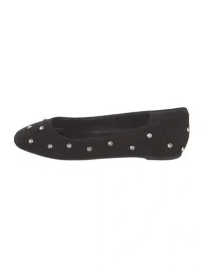 Pre-owned Kate Spade Suede Crystal Embellishments Ballet Flats W/ Tags In Black