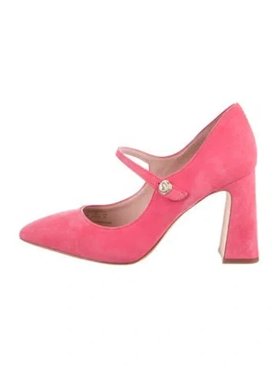 Pre-owned Kate Spade Suede Crystal Embellishments Pumps In Pink