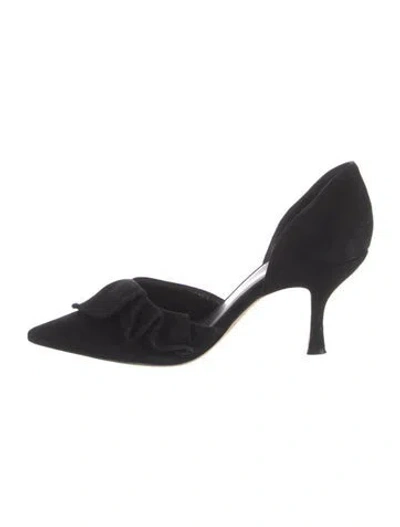 Pre-owned Kate Spade Suede D'orsay Pumps In Black