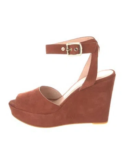 Pre-owned Kate Spade Suede D'orsay Pumps In Neutral