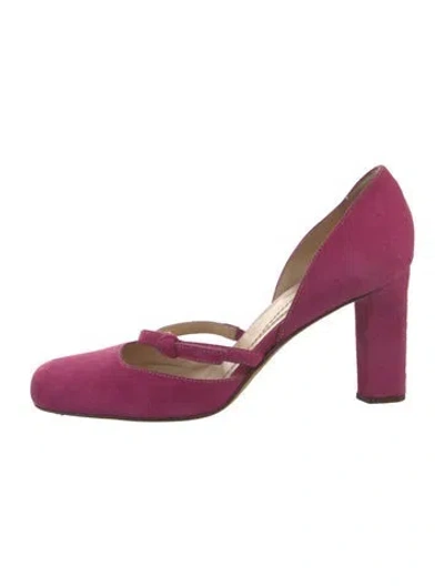 Pre-owned Kate Spade Suede D'orsay Pumps In Purple