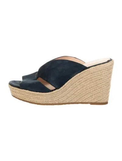 Pre-owned Kate Spade Suede Espadrilles In Blue
