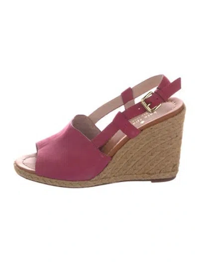 Pre-owned Kate Spade Suede Espadrilles In Pink