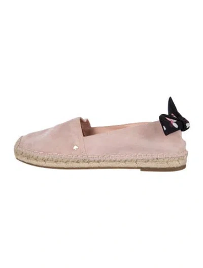 Pre-owned Kate Spade Suede Floral Print Espadrilles In Pink