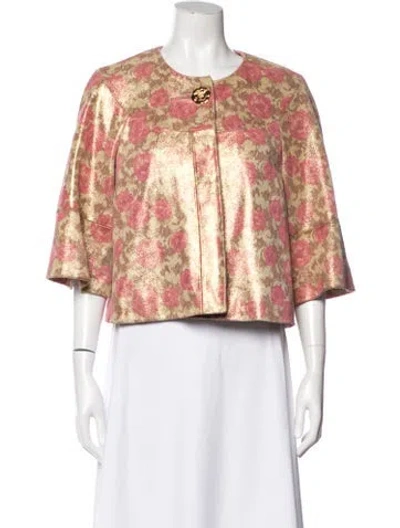 Pre-owned Kate Spade Suede Floral Print Jacket In Multi