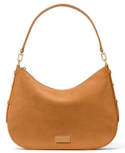 Kate Spade Suede Garden Soil Shoulder Handbag In Brown