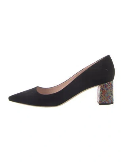Pre-owned Kate Spade Suede Glitter Accents Pumps In Blue