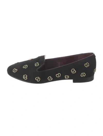 Pre-owned Kate Spade Suede Graphic Print Loafers In Blue