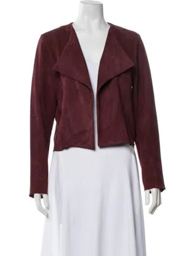 Pre-owned Kate Spade Suede Jacket In Burgundy