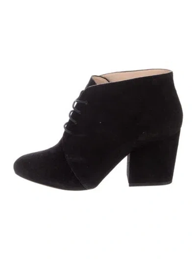 Pre-owned Kate Spade Suede Lace-up Boots In Black