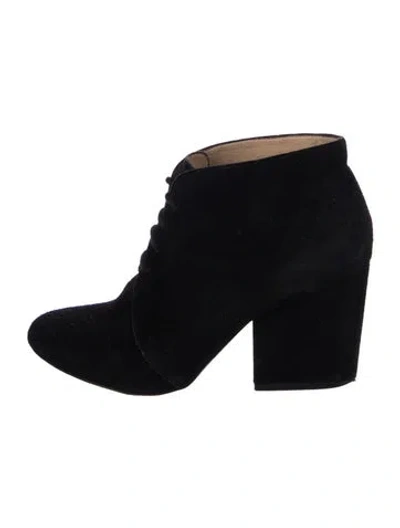 Pre-owned Kate Spade Suede Lace-up Boots In Black