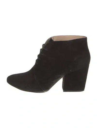 Pre-owned Kate Spade Suede Lace-up Boots In Black