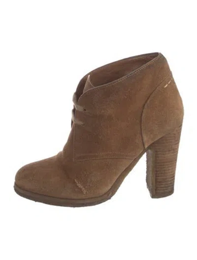 Pre-owned Kate Spade Suede Lace-up Boots In Brown