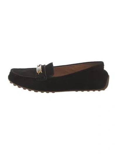 Pre-owned Kate Spade Suede Loafers In Black