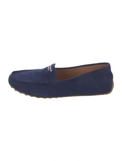 Pre-owned Kate Spade Suede Loafers In Blue
