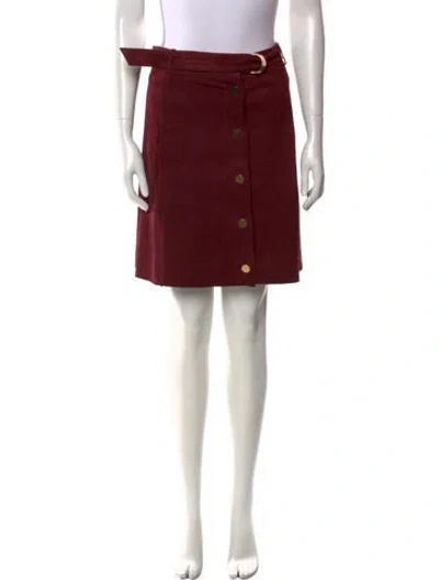Pre-owned Kate Spade Suede Mini Skirt In Burgundy