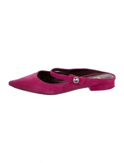 Pre-owned Kate Spade Suede Mules In Pink
