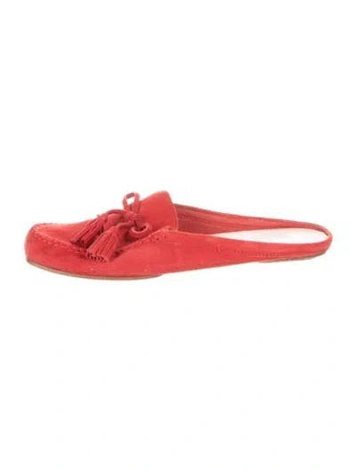 Pre-owned Kate Spade Suede Mules In Red