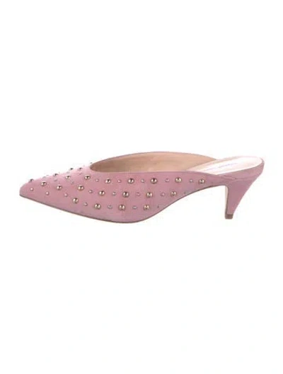Pre-owned Kate Spade Suede Patterned Mules In Pink